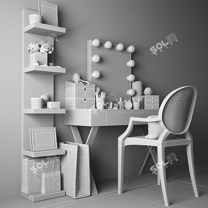 Sleek Vanity Table: High-Resolution Texture, Easy Setup 3D model image 3