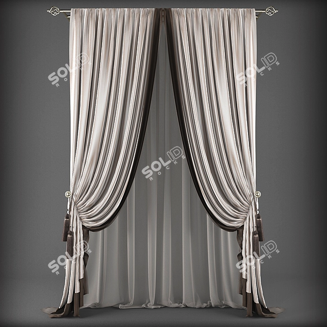 Classic Style Curtains 3D model image 1