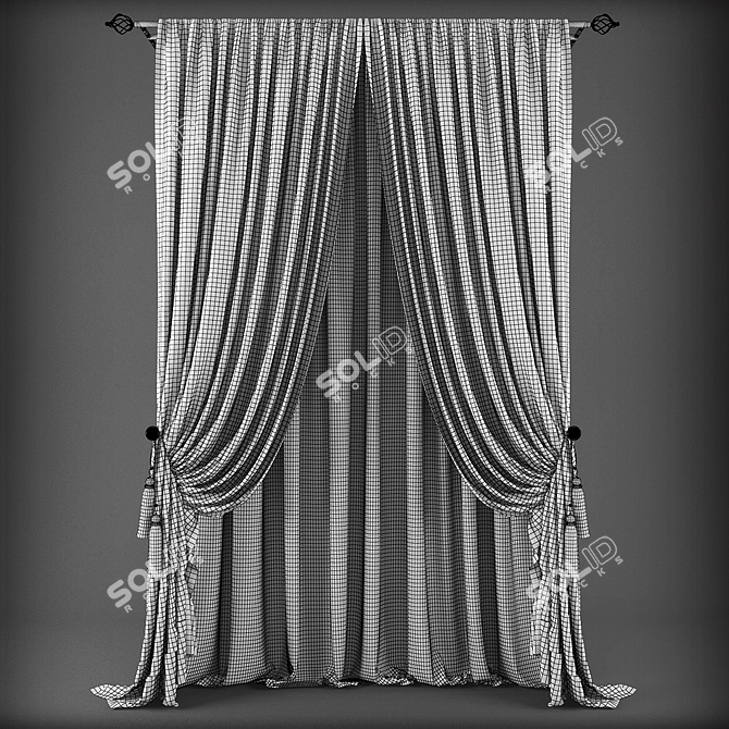 Classic Style Curtains 3D model image 2