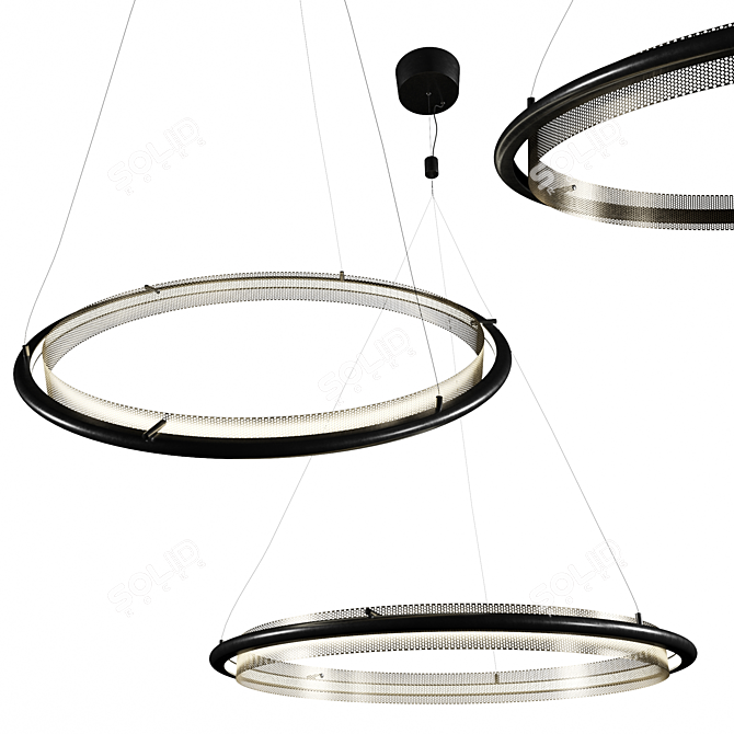 Glowing Halo LED Chandelier 3D model image 1