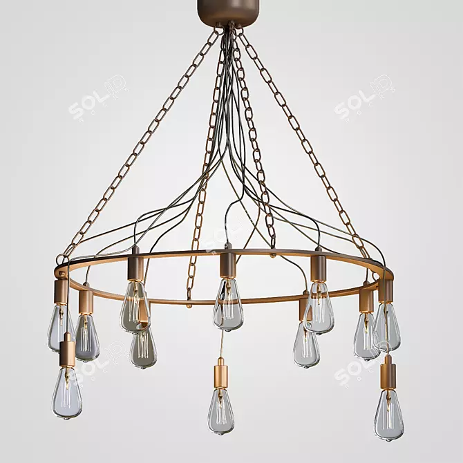 Gothic Blood Wire Chandelier 3D model image 1