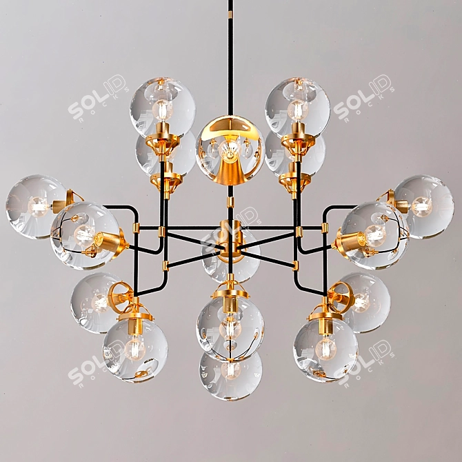 Globetrotter Glass Chandelier 3D model image 1