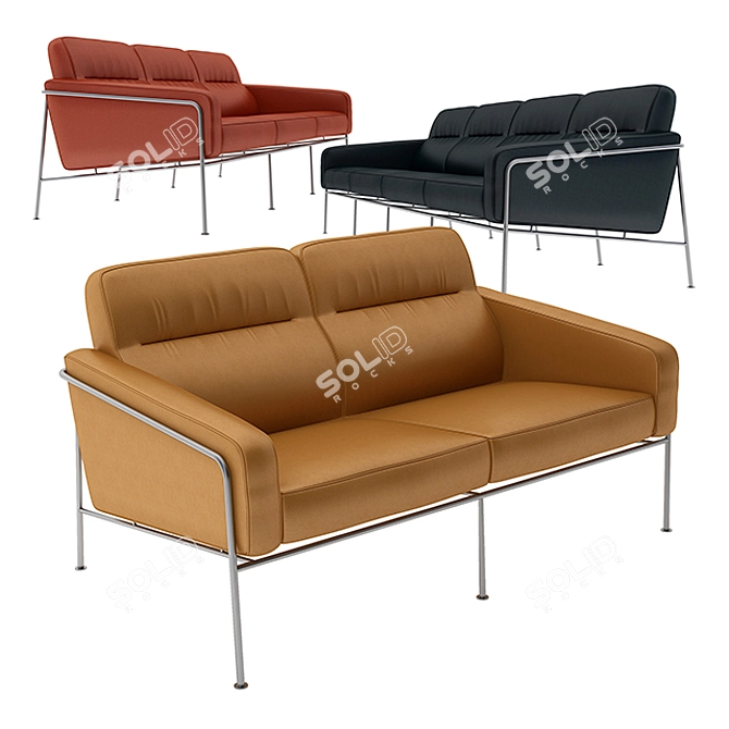Modern Designer Seat Sofa - Arne Jacobsen 3300 3D model image 1