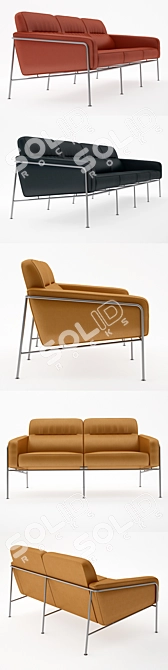 Modern Designer Seat Sofa - Arne Jacobsen 3300 3D model image 2