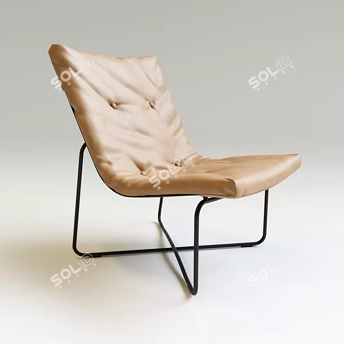 Stylish LC03 Armchair: Easy Leather Color Change! 3D model image 1