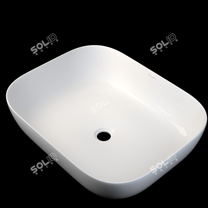 Elegant Ceramic Wash Basin 3D model image 1