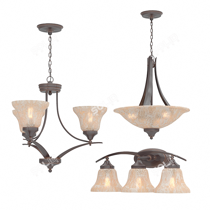 Elegant Lighting Set: Seagulllighting BROCKTON 3D model image 1