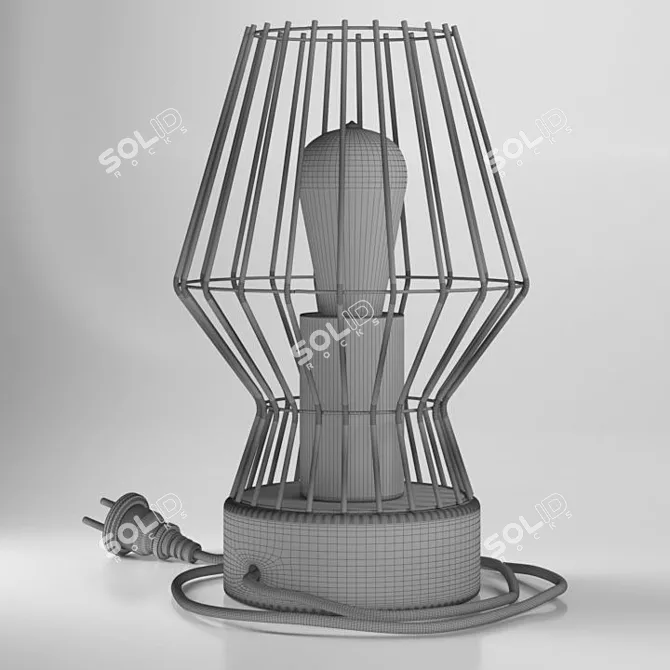 Vintage Bronze Table Lamp 3D model image 2