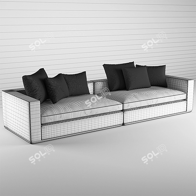 Modern Convertible Sofa 3D model image 2