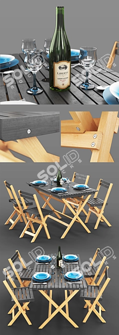 Modern Outdoor Furniture Set 3D model image 2