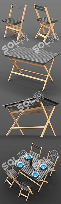 Modern Outdoor Furniture Set 3D model image 3