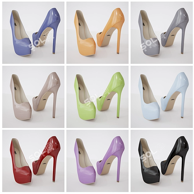 Ditto II: Women's Platform Shoes 3D model image 1