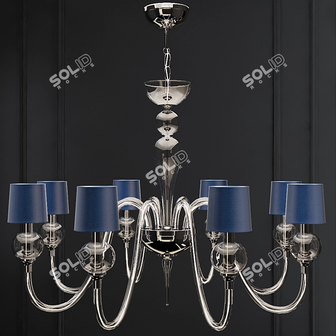 Venetian Glass Ball Chandelier 3D model image 1