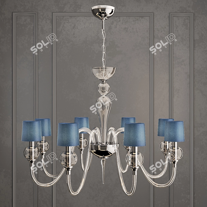 Venetian Glass Ball Chandelier 3D model image 2