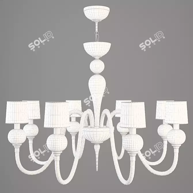 Venetian Glass Ball Chandelier 3D model image 3