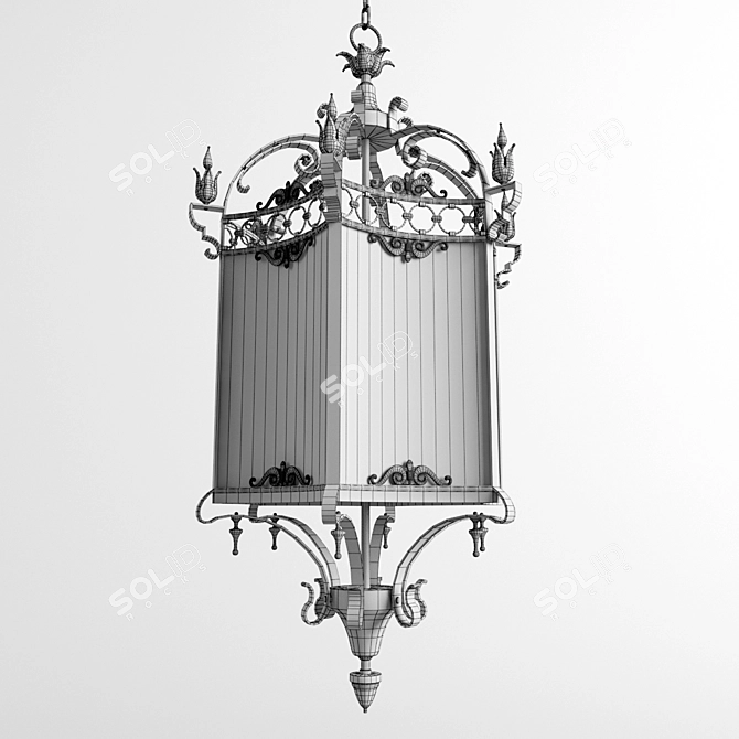 Elegant European Style Lantern 3D model image 3