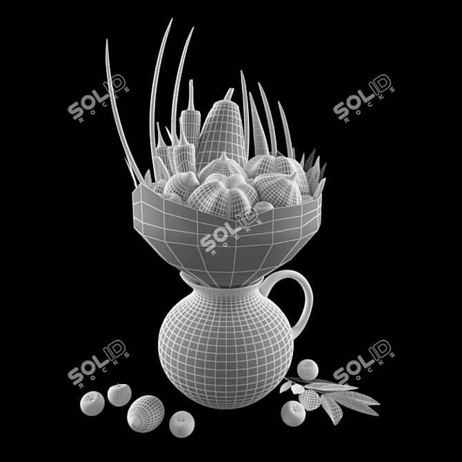 Title: Vibrant Veggie Bouquet 3D model image 2