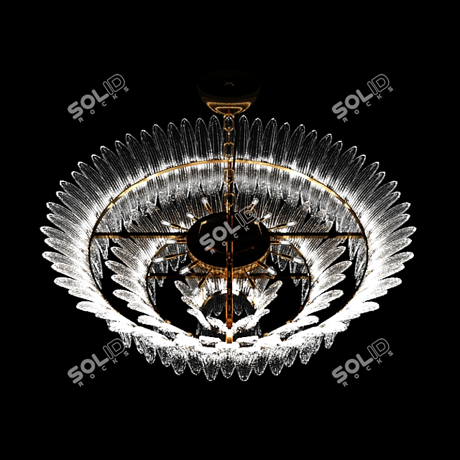 Exquisite Barovier & Toso Palmette Pendant 3D model image 2