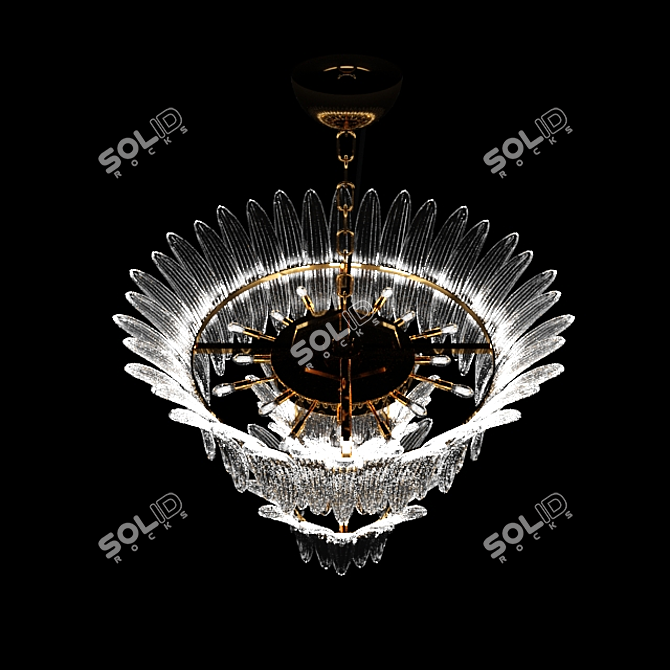 Luxury Barovier & Toso Palamette Chandelier 3D model image 2