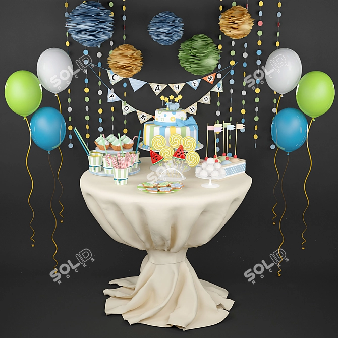 Balloons & Sweets: A Celebration 3D model image 1