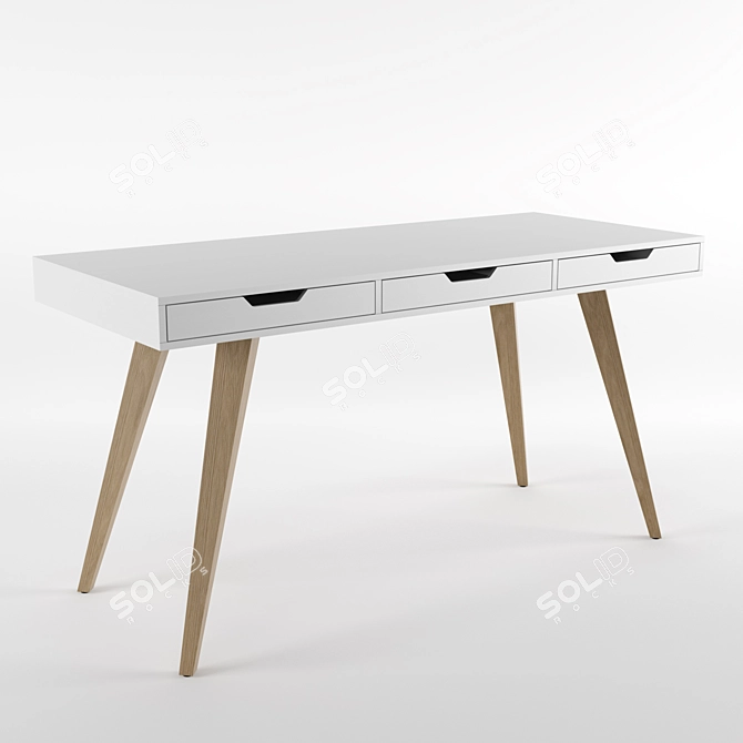 Scandi Retro Writing Table 3D model image 1