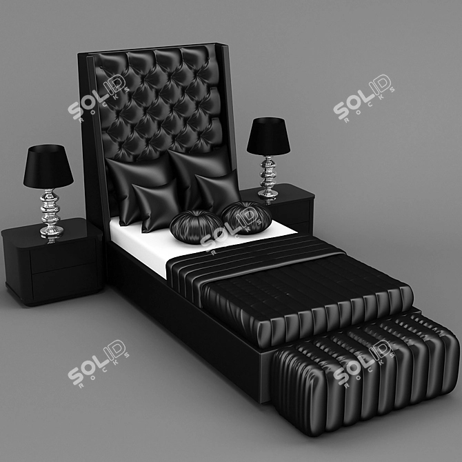 Vâris Bende Bed: Chic and Functional 3D model image 1