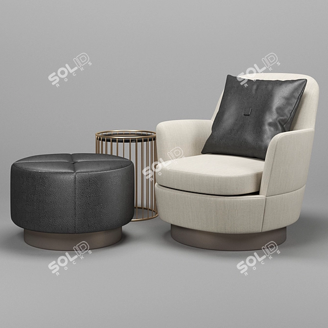 Modern High Armchair: Minotti Jacques 3D model image 1