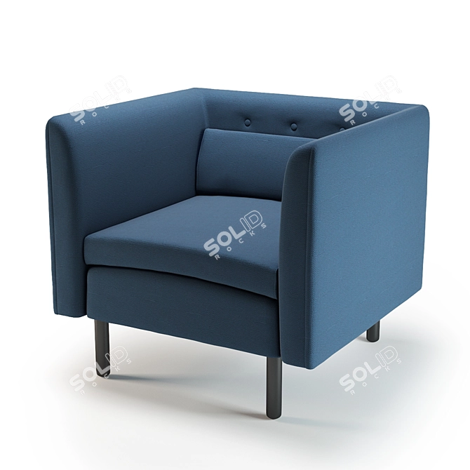 Elegant Henderson Armchair: Height 76cm, Width 86cm 3D model image 1