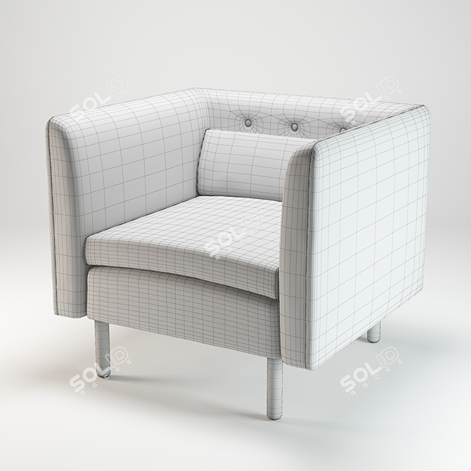 Elegant Henderson Armchair: Height 76cm, Width 86cm 3D model image 2