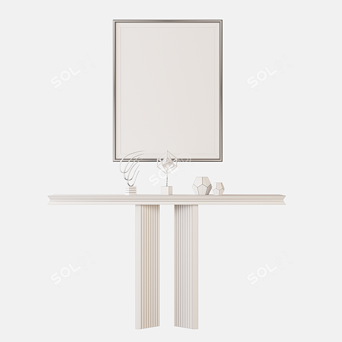 LUXXU: Exquisite Brass and Wood Console 3D model image 3