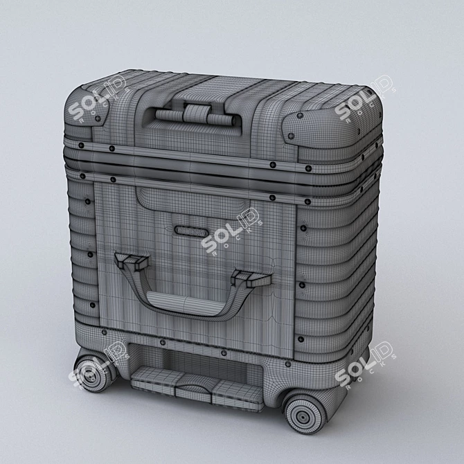 Sleek Aluminum Travel Bag 3D model image 3