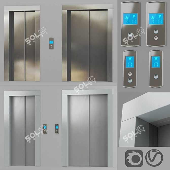 Elevating Style: OTIS Doors in 2 Colors 3D model image 1