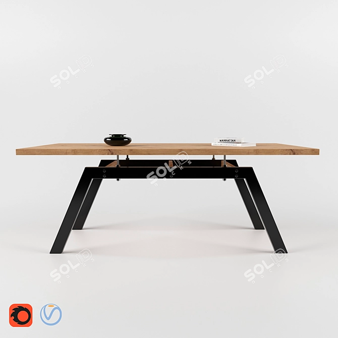 Spiderweb Table: Woodwerk | 2000mm x 1000mm x 760mm 3D model image 1