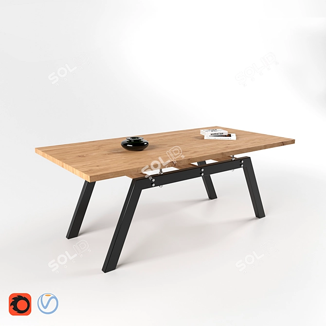 Spiderweb Table: Woodwerk | 2000mm x 1000mm x 760mm 3D model image 2