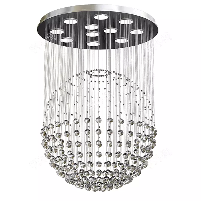 Modern Crystal Ball Chandelier 3D model image 1