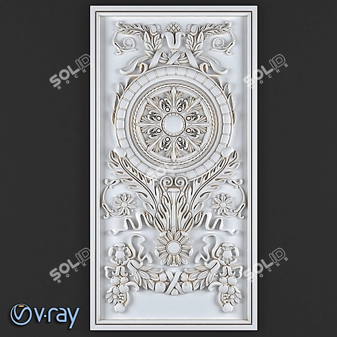 Elegant Roman Panel 3D model image 1