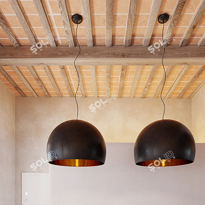 Elegant Italian Pendant Light 3D model image 3