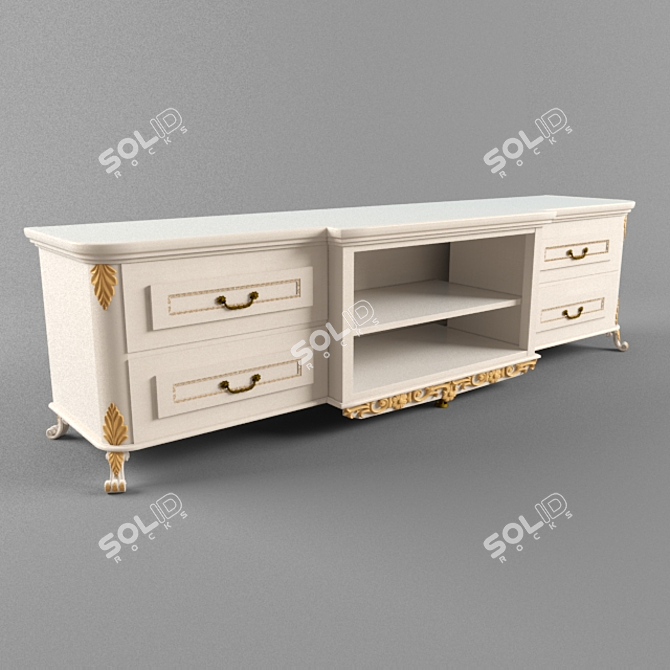 Elegant Carved Cabinet - 606677 Polygons 3D model image 1