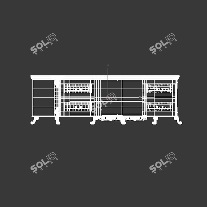 Elegant Carved Cabinet - 606677 Polygons 3D model image 3