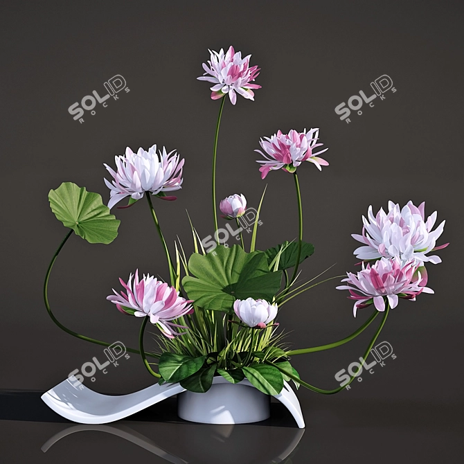 Lotus Flower Bouquet 3D model image 1