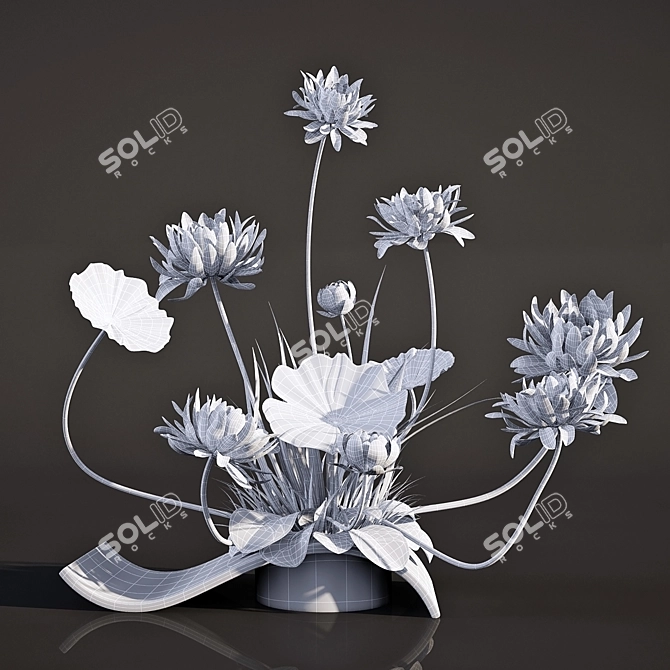 Lotus Flower Bouquet 3D model image 3