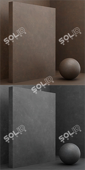 Seamless Coating Plaster Set - 5 Color Options 3D model image 2