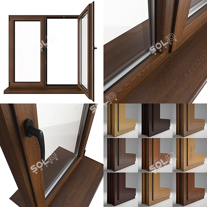 Aluminum Windows Set 3D model image 2