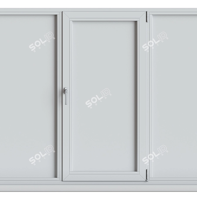 Title: Premium Aluminum Windows Set 3D model image 3