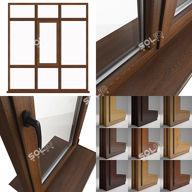 Aluminum Windows Collection | 10 Designs | Opens/Closes 3D model image 2