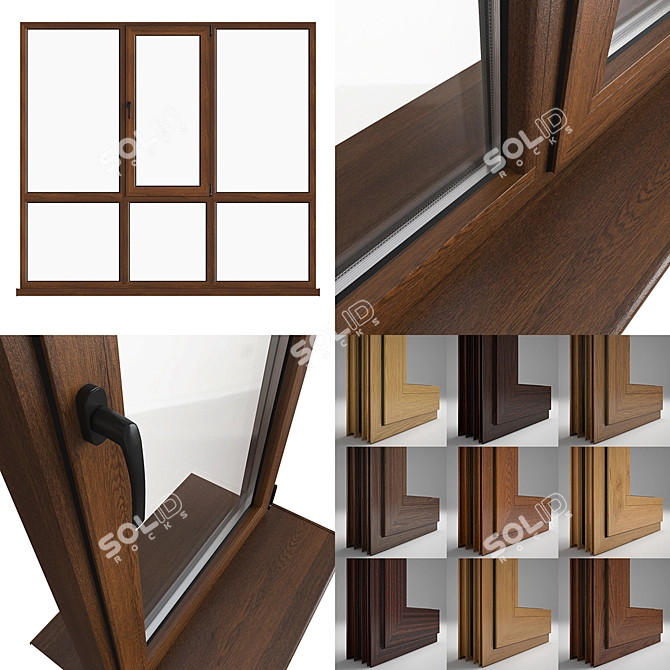 Versatile Aluminum Windows - 10 Designs, Easy to Customize 3D model image 2