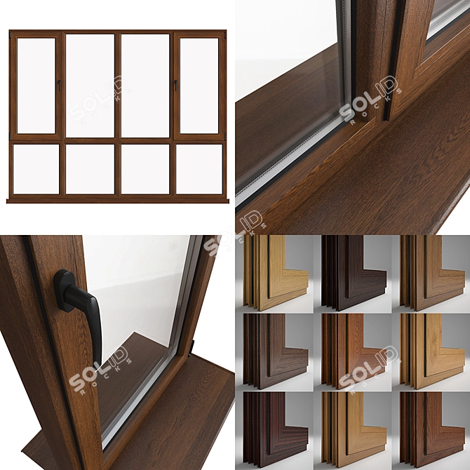 Durable Aluminum Windows 3D model image 2