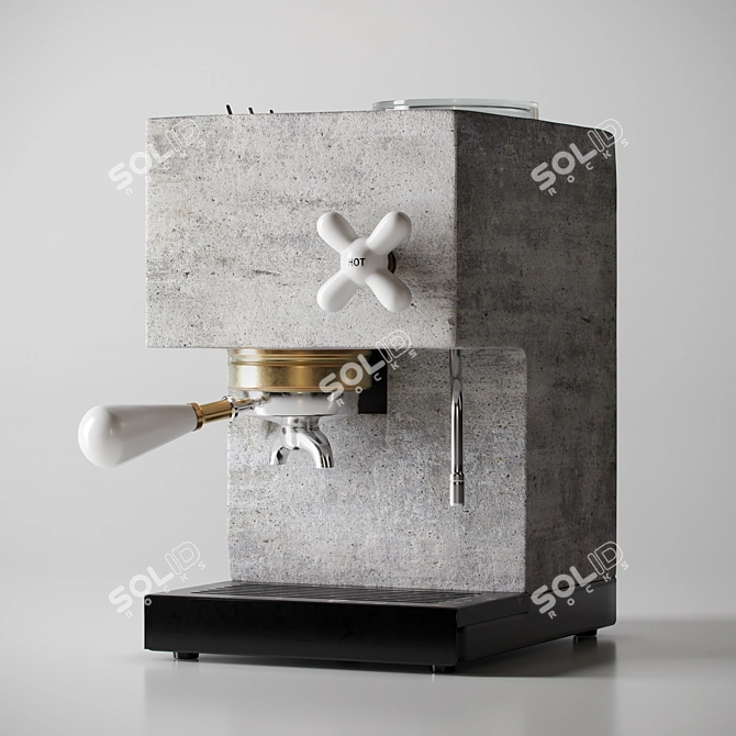 AnZa Espresso Machine: Industrial Elegance 3D model image 1