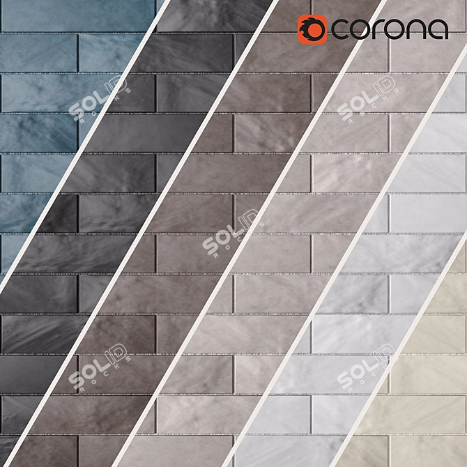 Boston Tile Collection: Petrolio, Lavagna, Argilla, Cemento, Gesso, Sabbia 3D model image 1