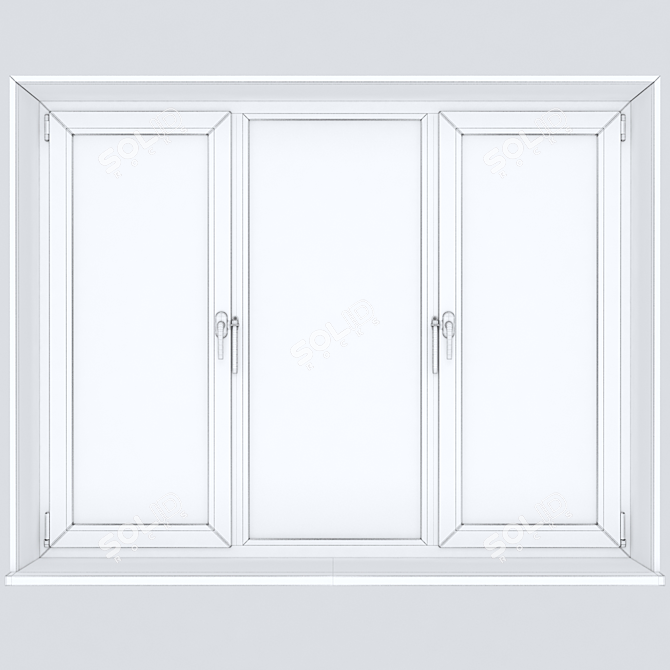 Sleek Plastic Windows: Detailed Design 3D model image 2